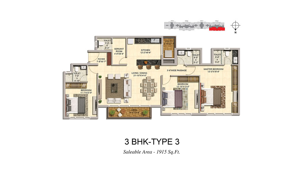 Floor Plan 3 BHK